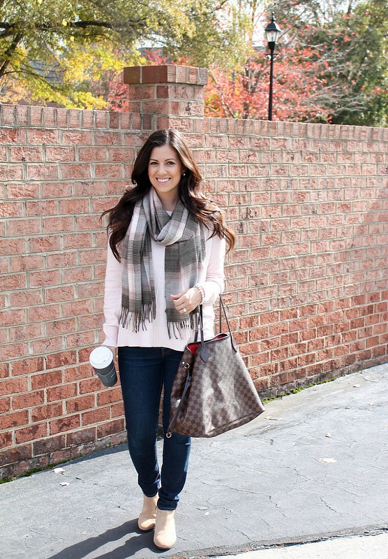 Pink and Brown plaid GAP scarf