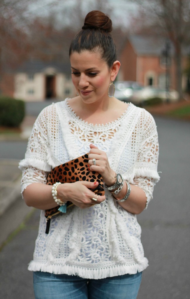 boho fringed top worn by fashion blogger Jaime Cittadino of Sunflowers and Stilettos