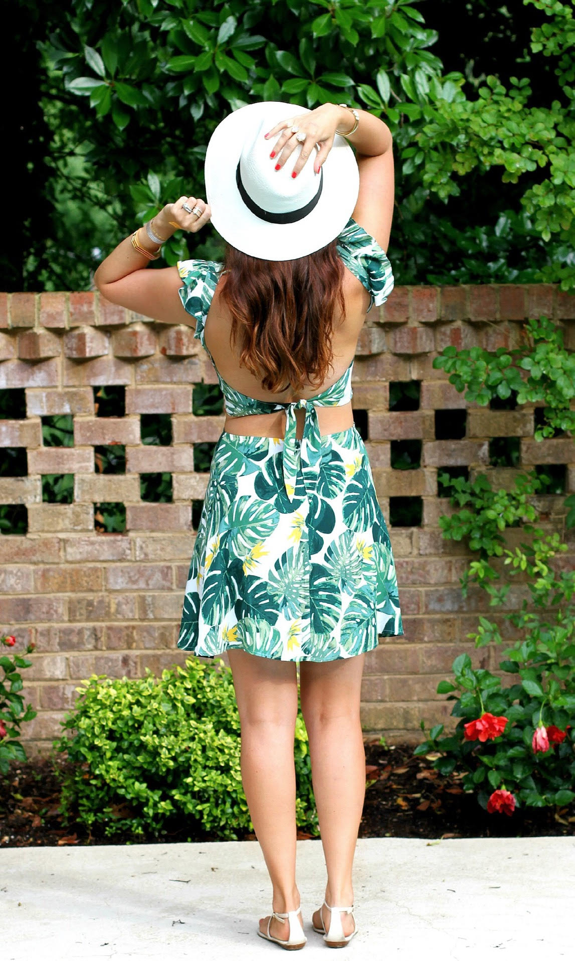 For Love and Lemons for UO tropical leaf dress