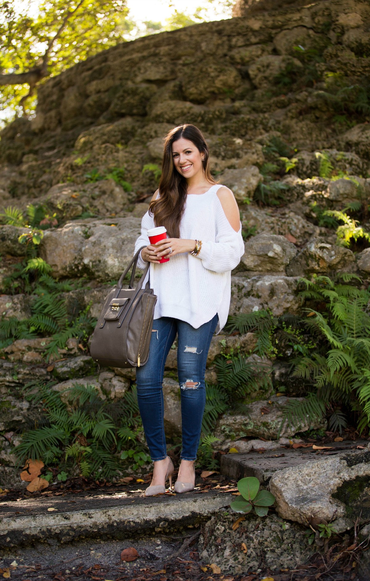 white off the shoulder sweater, sheinside off shoulder sweater