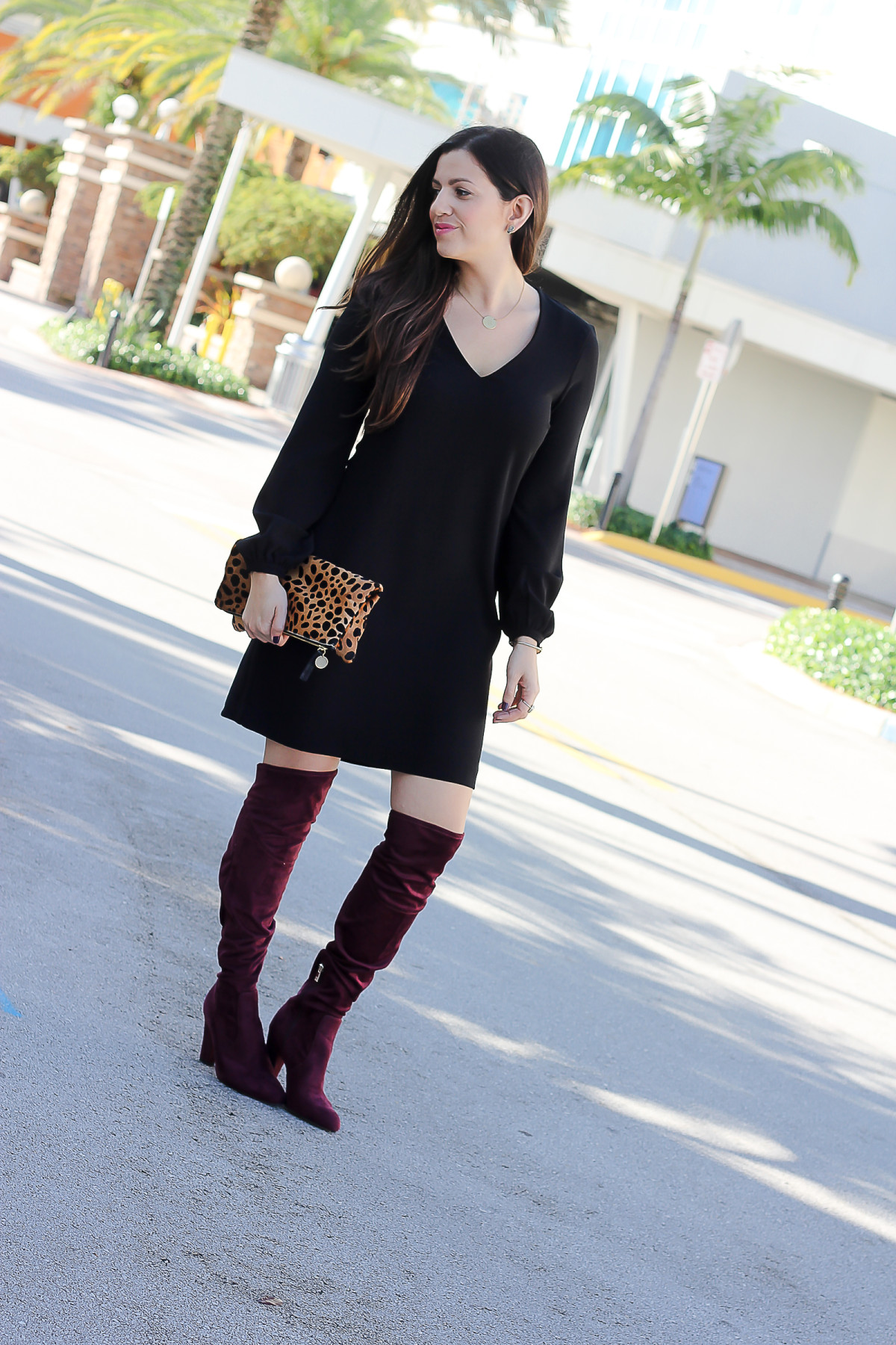 what to wear with red over the knee boots