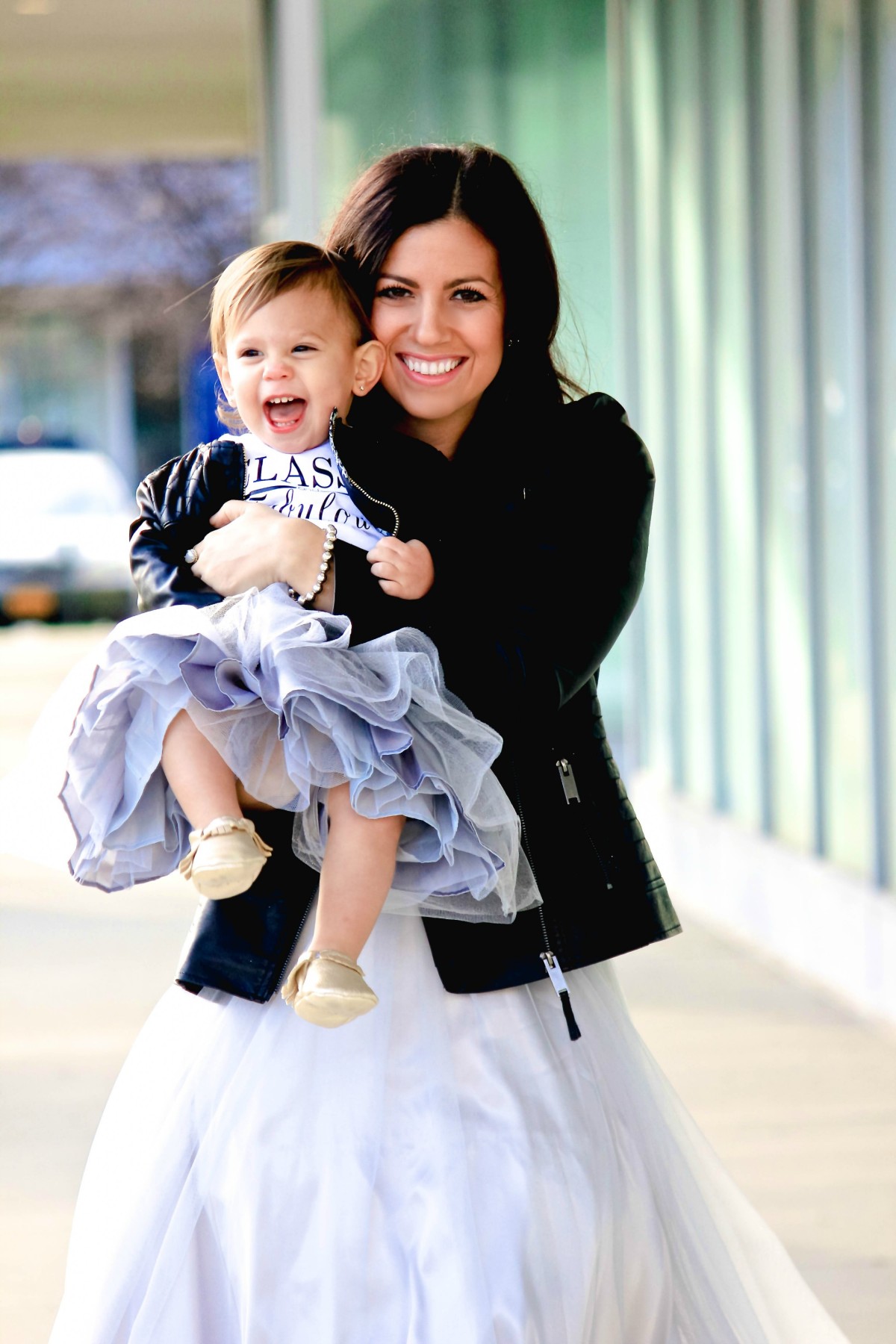 how to style a tutu, leather biker jacket