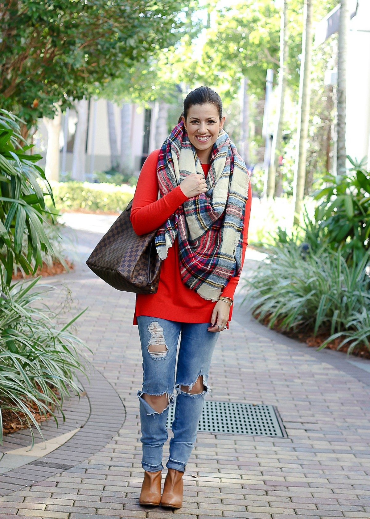 cute plaid blanket scarf