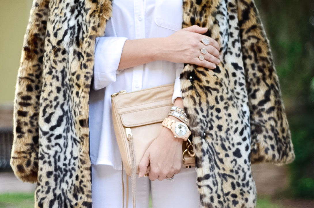 leopard and white outfit