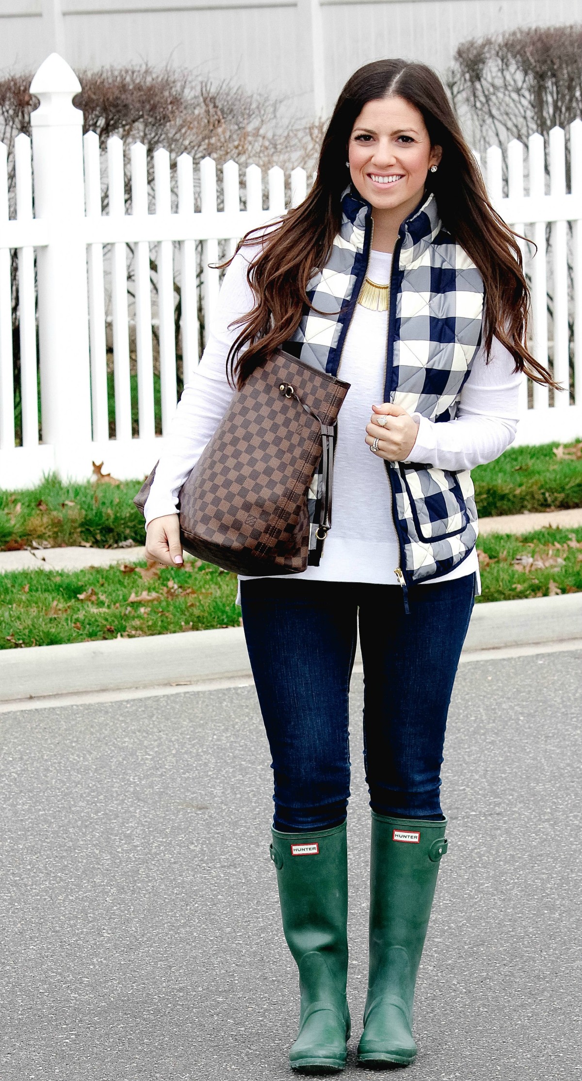 J Crew bubble vest, J Crew plaid vest, Sunflowers and Stilettos, cute winter outfit