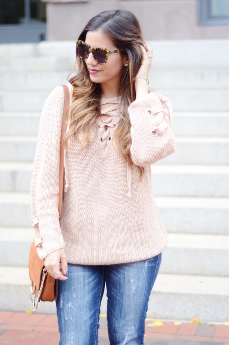 Best Lace Up Sweater