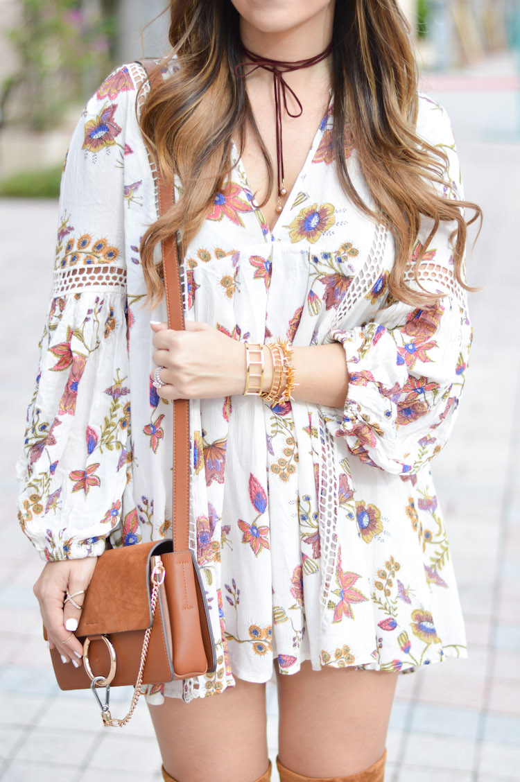 Free People JUST THE TWO OF US FLORAL TUNIC