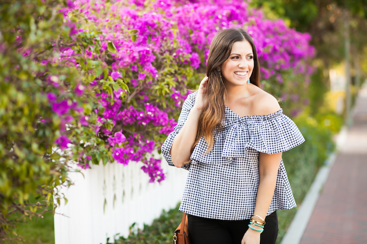 Ruffled Gingham Top worn by Jaime Cittadino