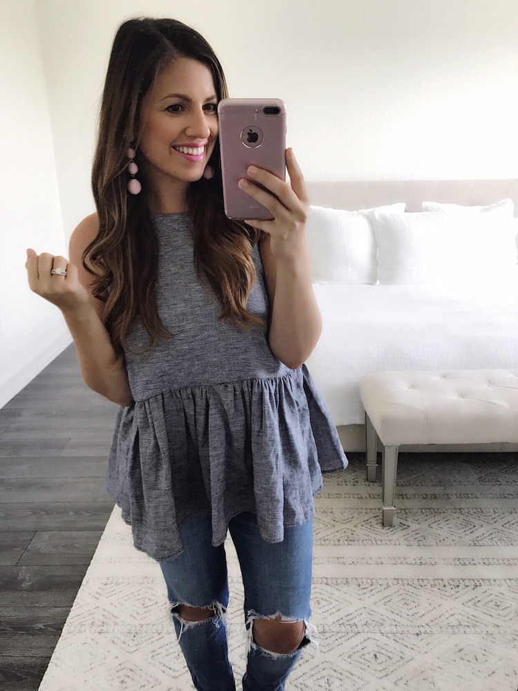 Cutest Peplum Top under $40, Worn by Fashion Blogger, Jaime Cittadino of Sunflowers and Stilettos