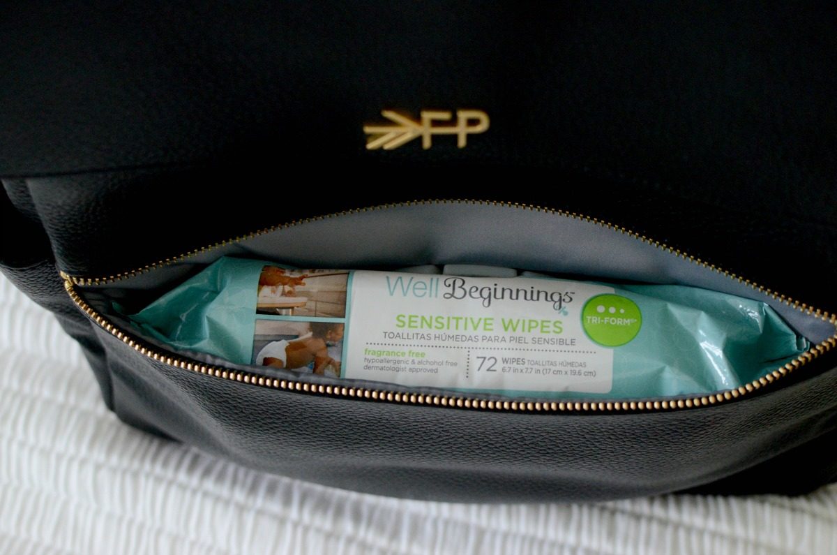 Well Beginnings Sensitive Wipes, Freshly Picked diaper bag