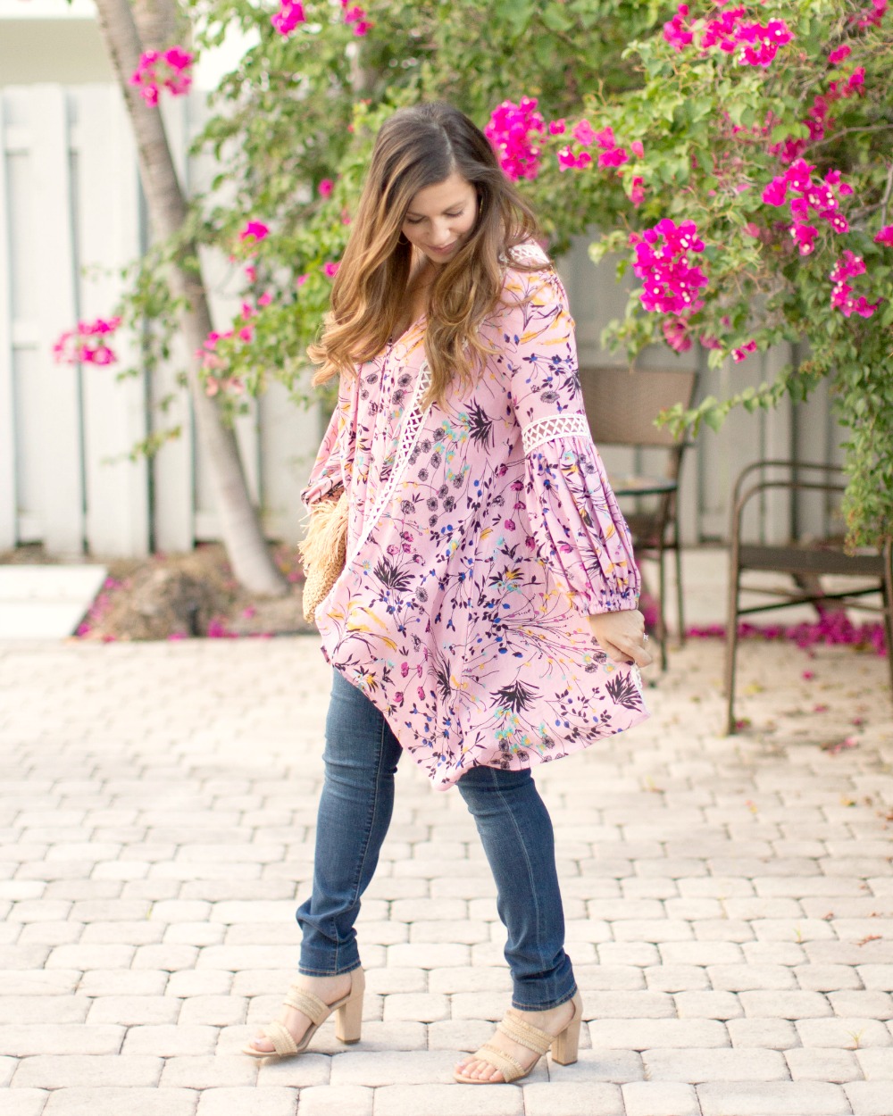 Chicwish pink flowy tunic top_ Fashion Blogger Style_ Sunflowers and Stilettos Fashion Blog