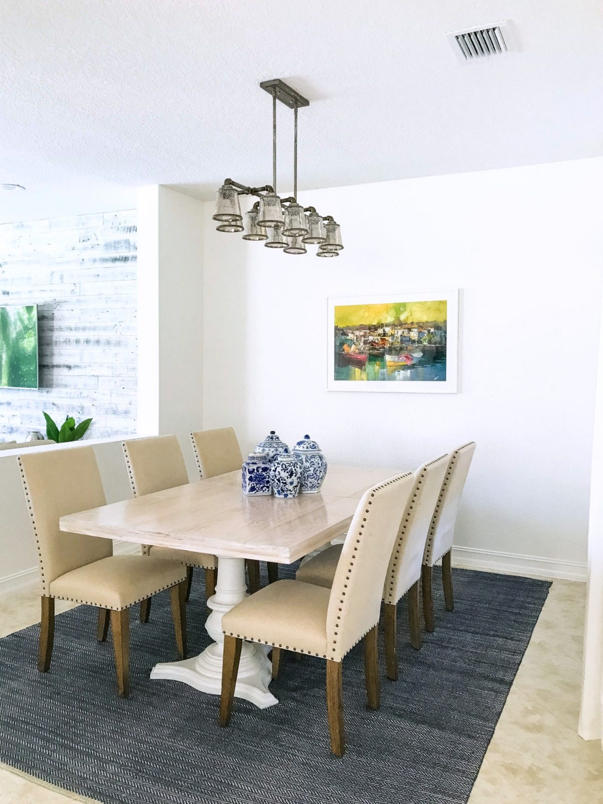 Dining Room Inspo _ Farmhouse Dining Table _ Industrial Chandelier