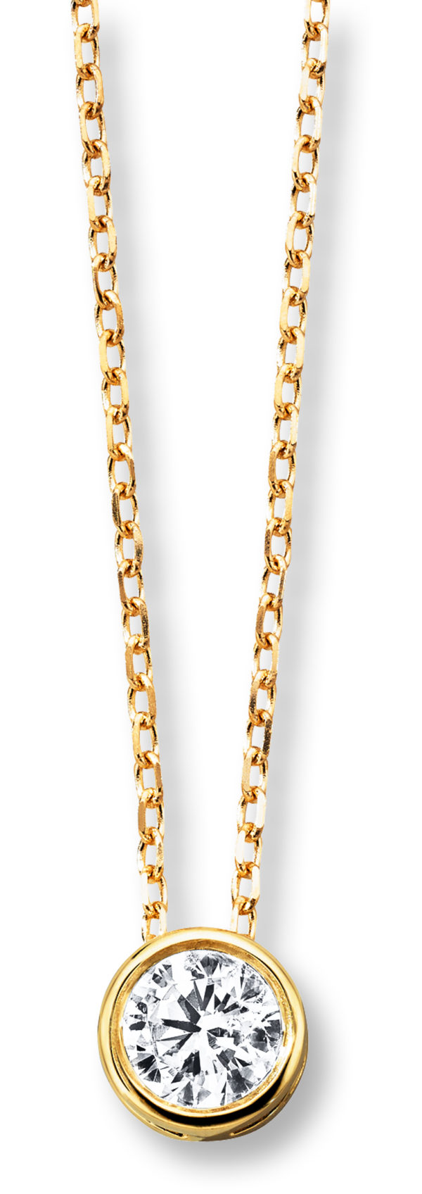 Jared Solitaire Diamond Necklace in Yellow Gold