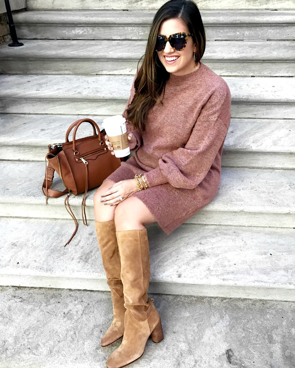 How to style a sweater dress for fall and winter by Sunflowers and Stilettos fashion blog