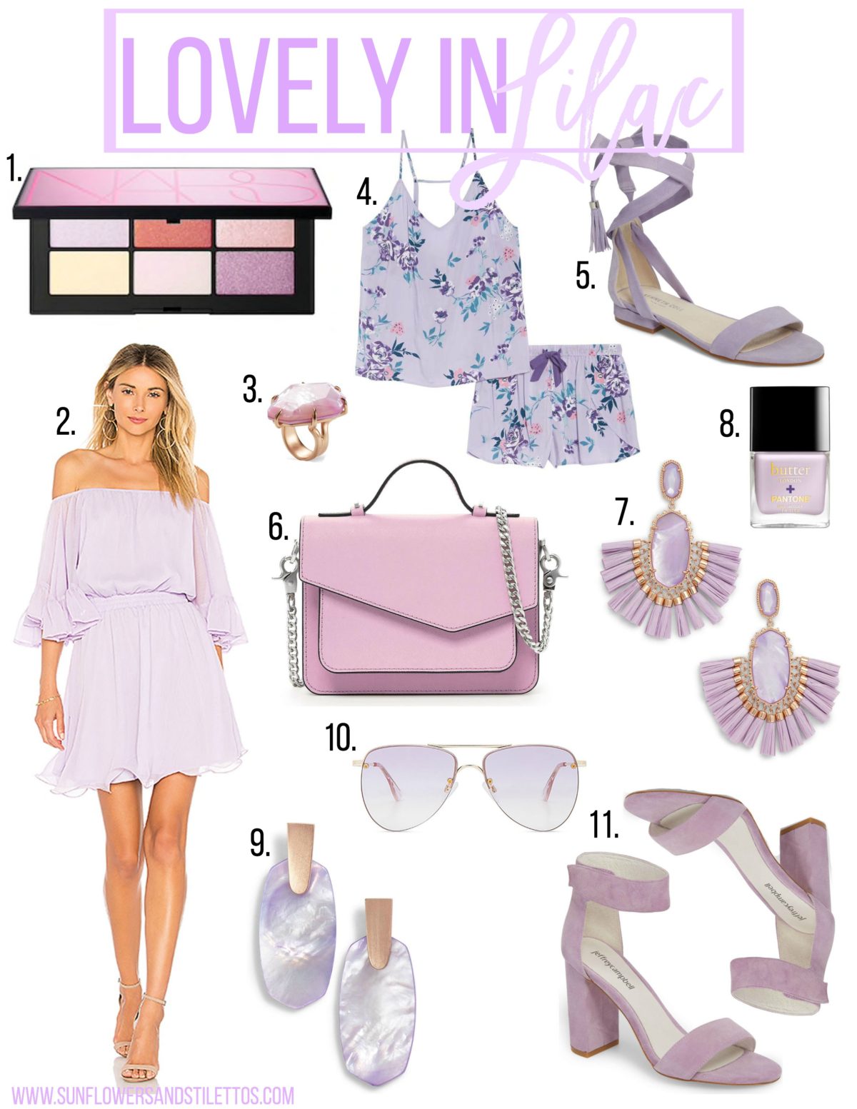 Lovely in Lilac, 2018 Pantone Color of the year Ultra Violet, Lilac dress, Lilac earrings, Lilac sandals