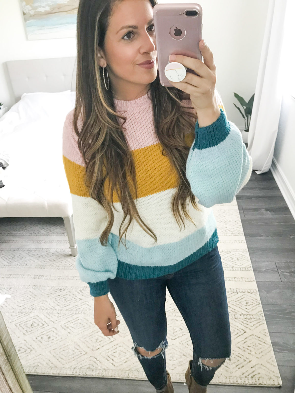 Topshop Colorblock Knit Pullover