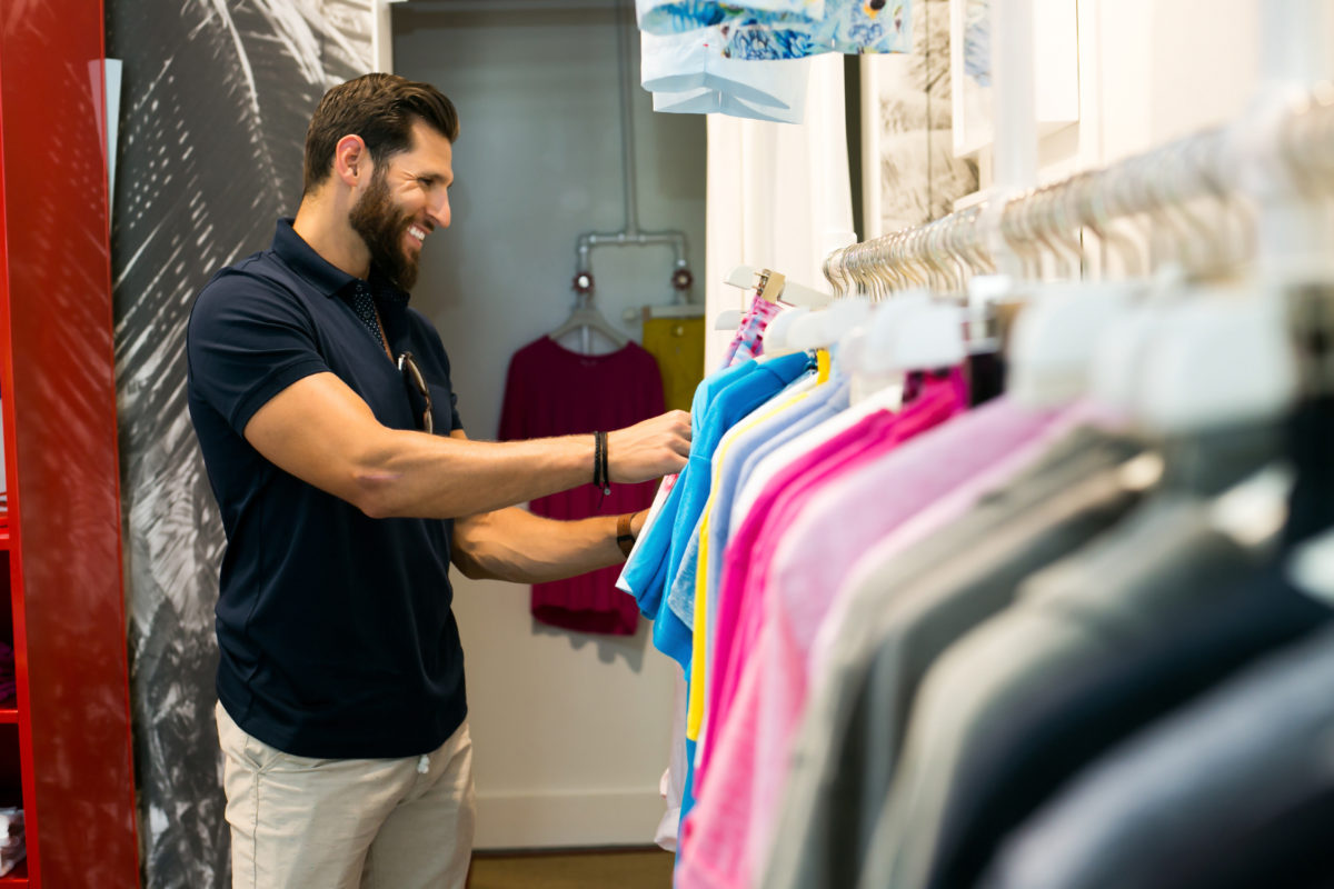 Casey Cittadino shopping at Orlebar Brown Palm Beach