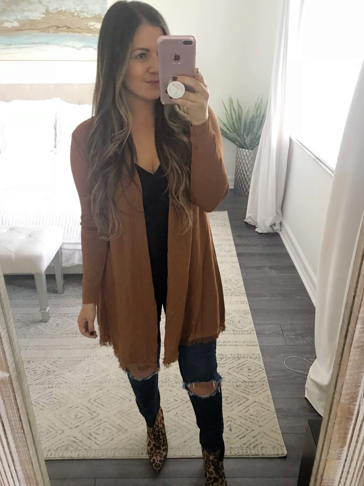 long cardigan with tassels