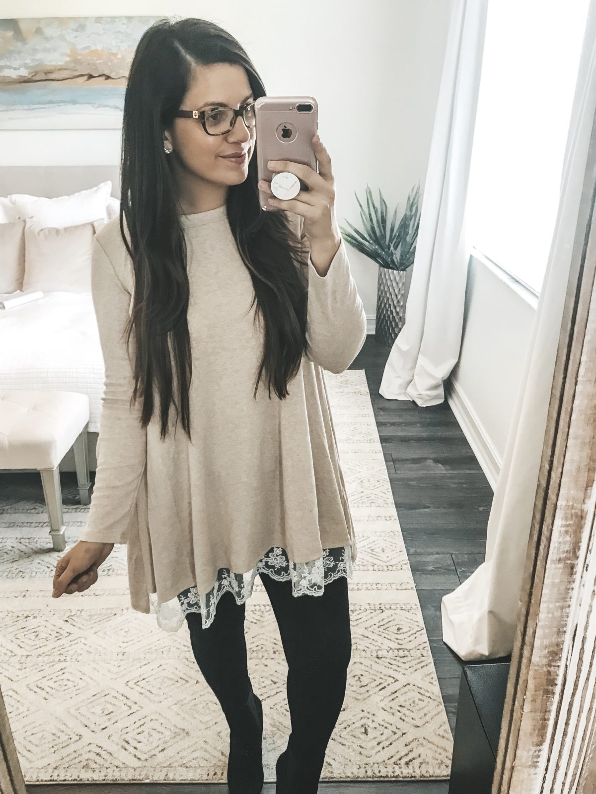 Amazon Fashion tunic, long sleeve lace tunic