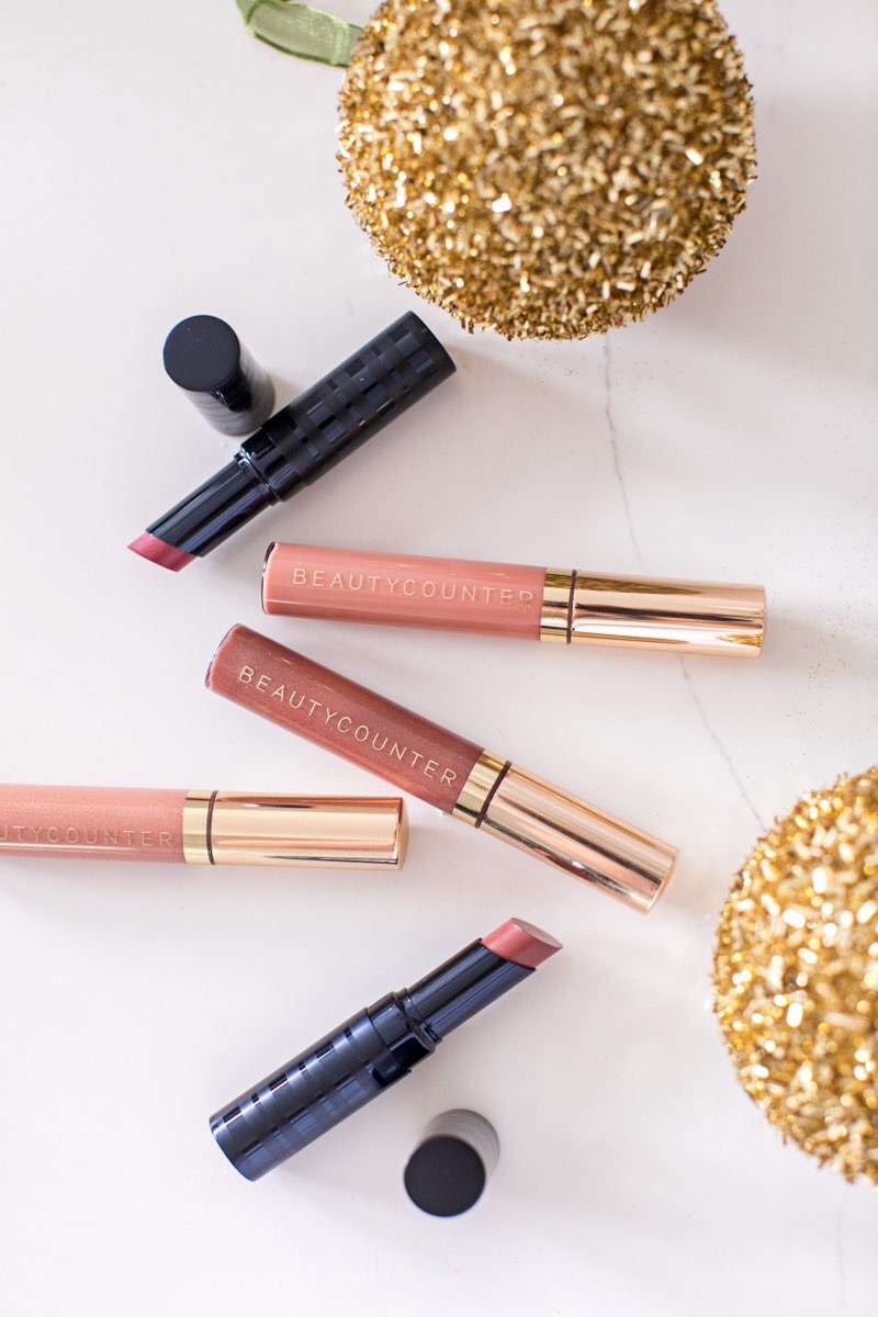 Beautycounter lipgloss, Beautycounter lipstick, beautycounter holiday set