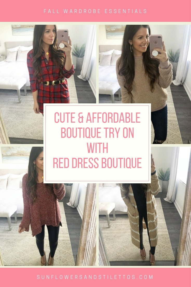 red dress boutique try on session by Jaime Cittadino of Sunflowers and Stilettos