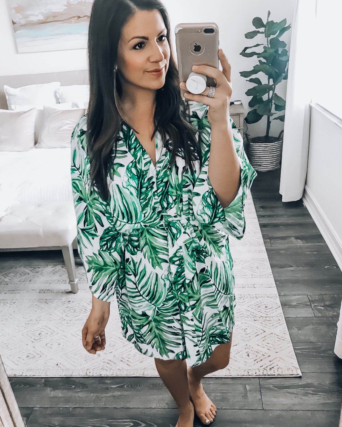 Leaf Print bath robe