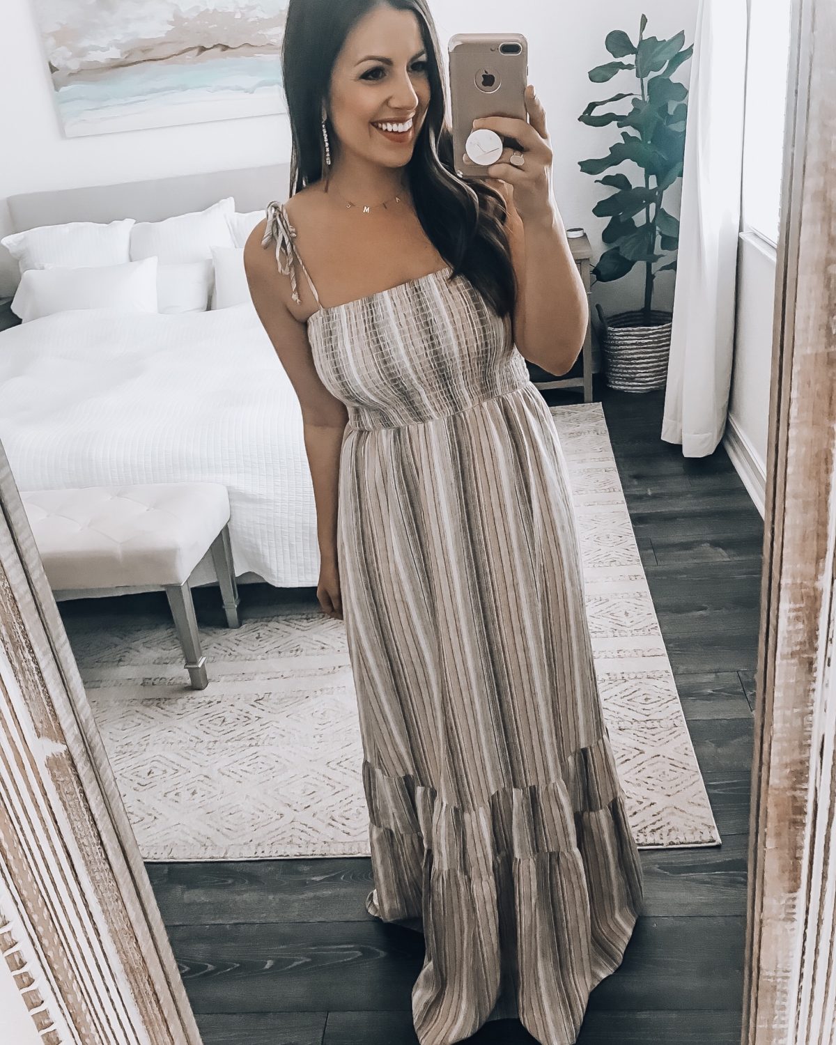 Spring Summer Stripe Maxi Dress