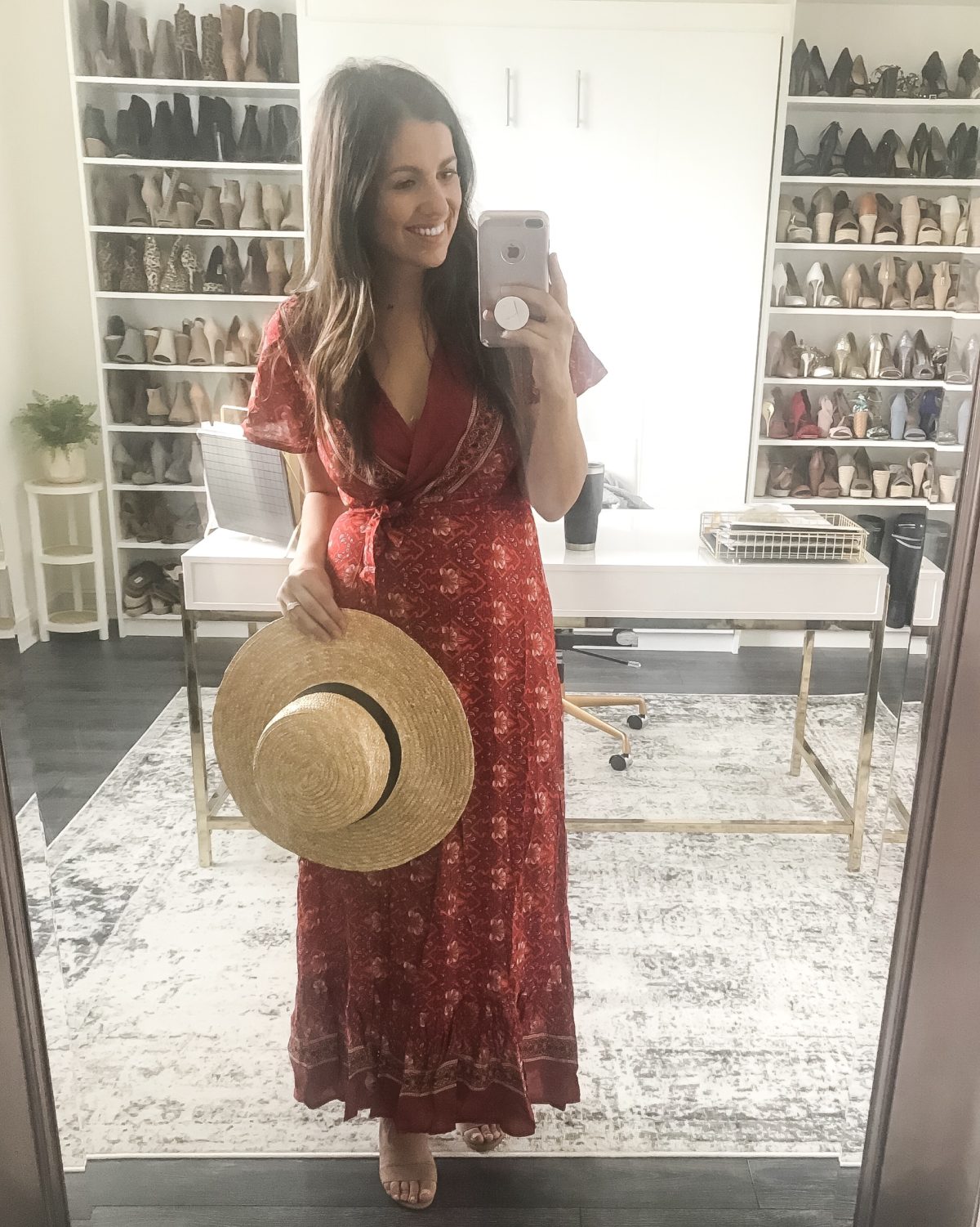 boho red wrap maxi dress, Amazon Fashion boho maxi dress