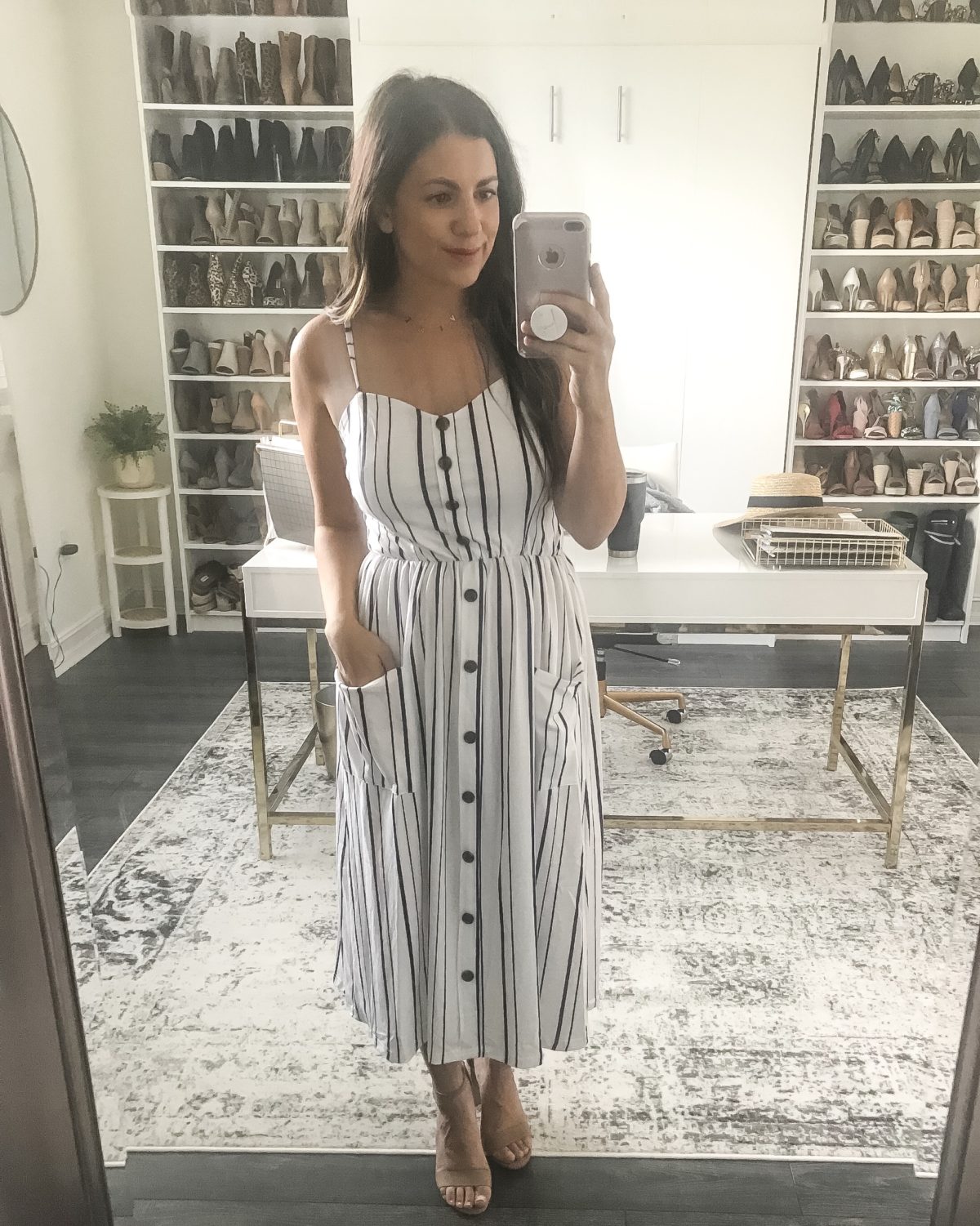 Amazon stripe midi sundress, Amazon button down dress