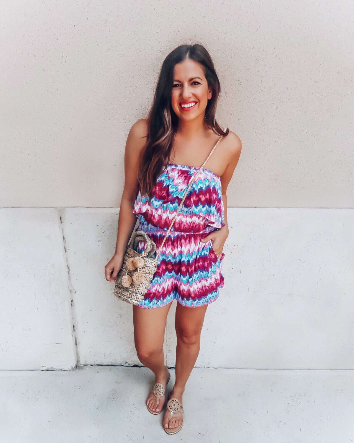 strapless cotton romper from Walmart, tie dye romper, Sofia Vergara romper