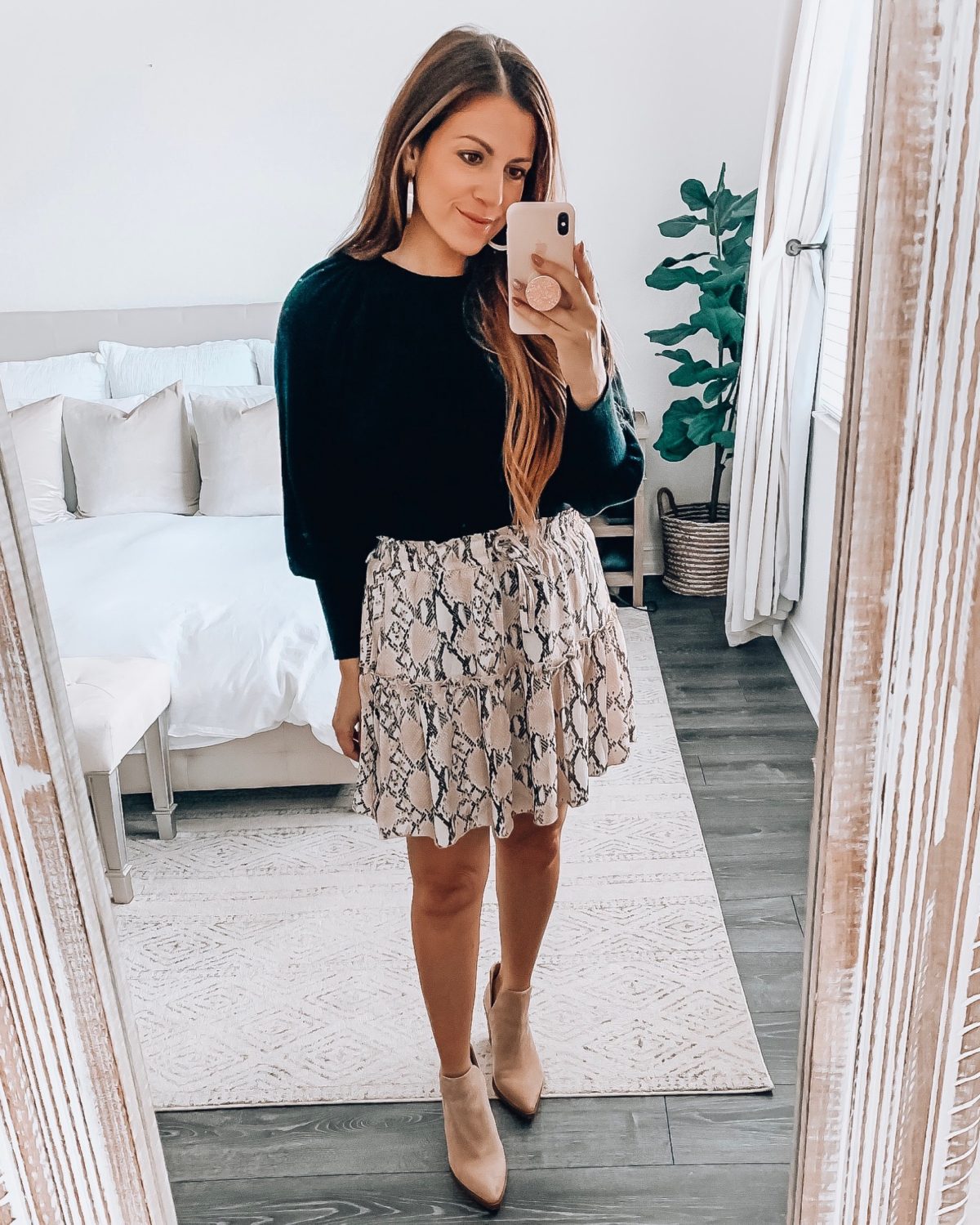 snake print skirt