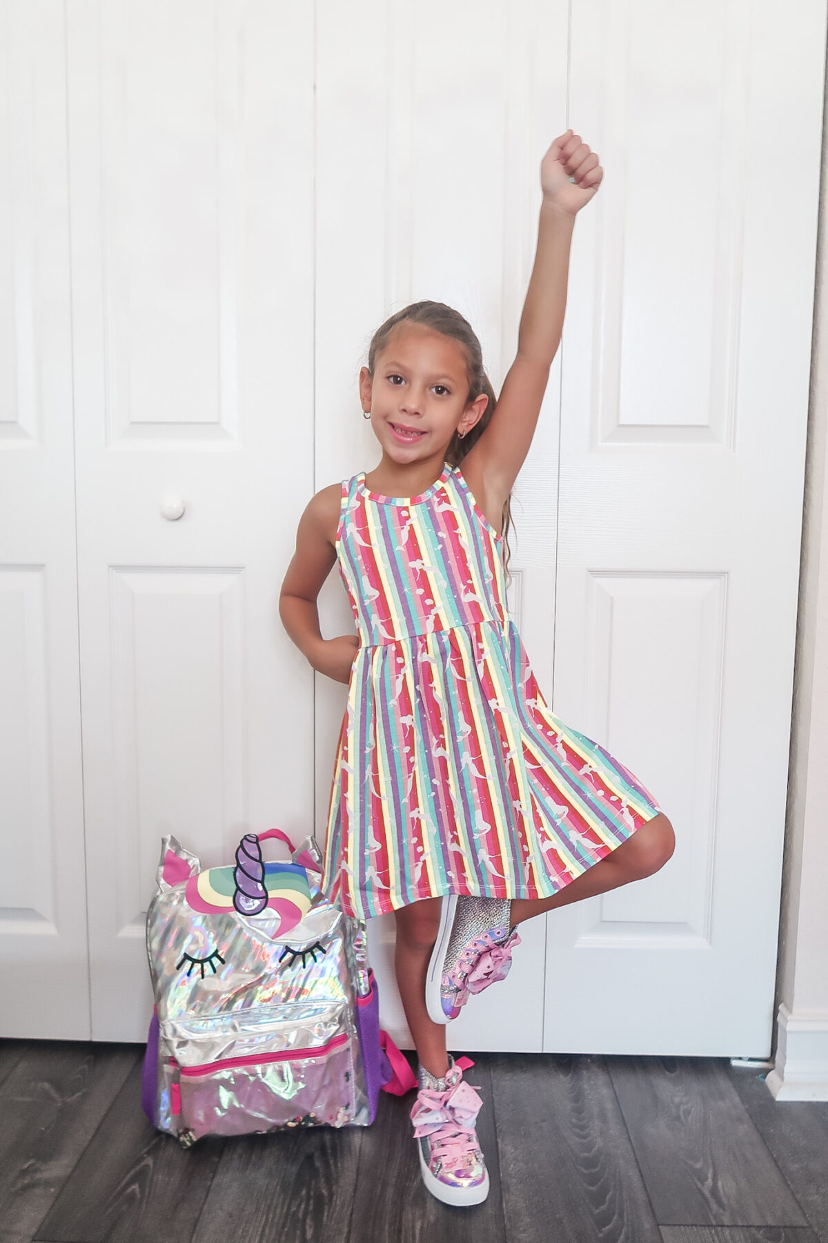 affordable girls rainbow dress, rainbow dress