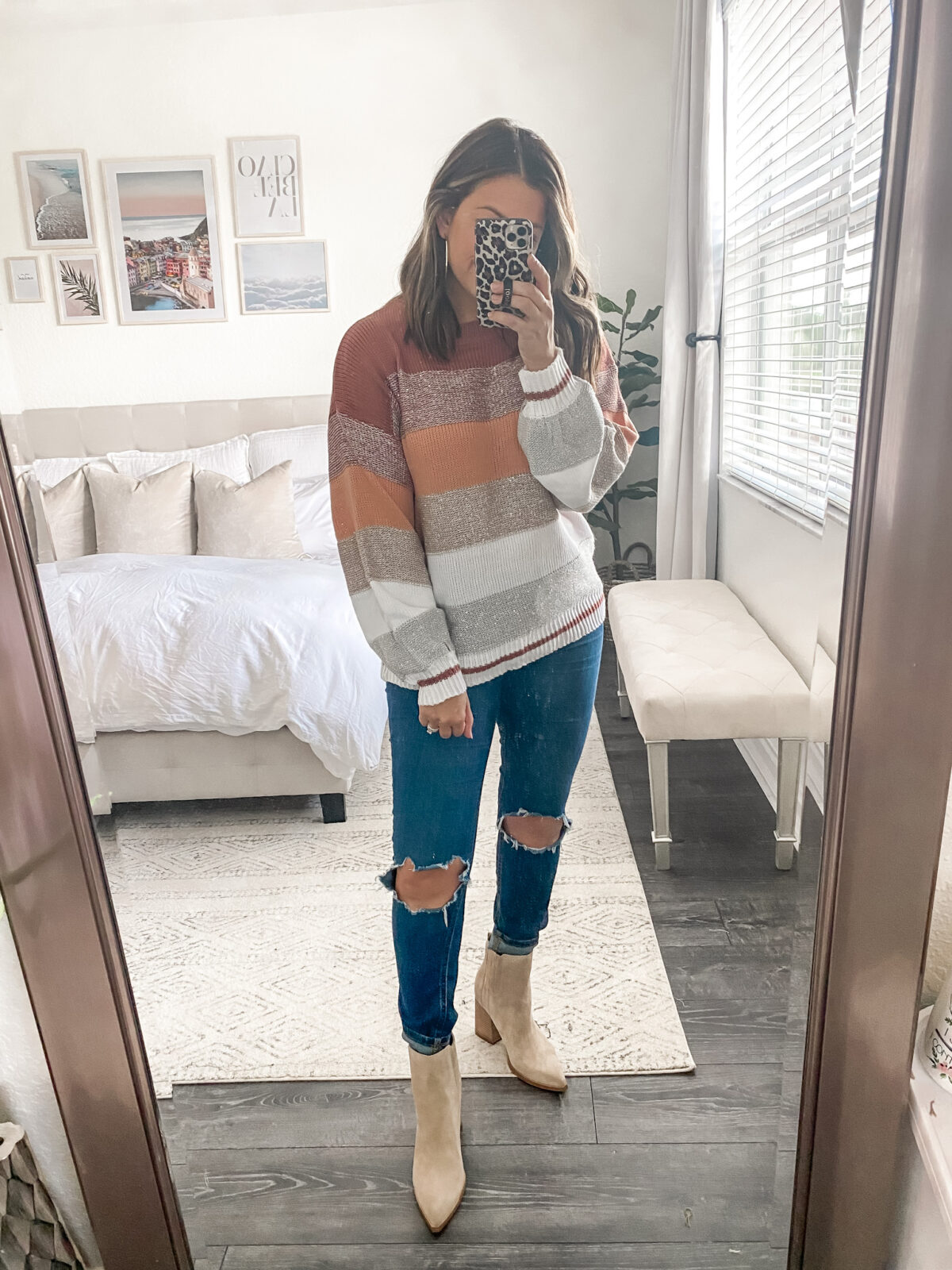 Amazon striped sweater, oversize stripe sweater from Amazon fashion, Florida blogger Jaime Cittadino of Sunflowers and Stilettos