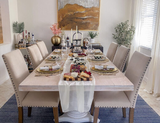 MacKenzie-Childs, dining table decor, transitional dining room